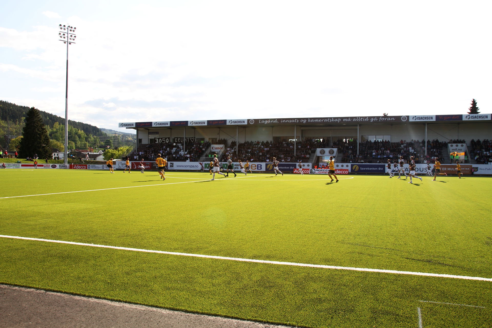 Mjøndalen Stadion (Norway) with match between Mjøndalen IF and …