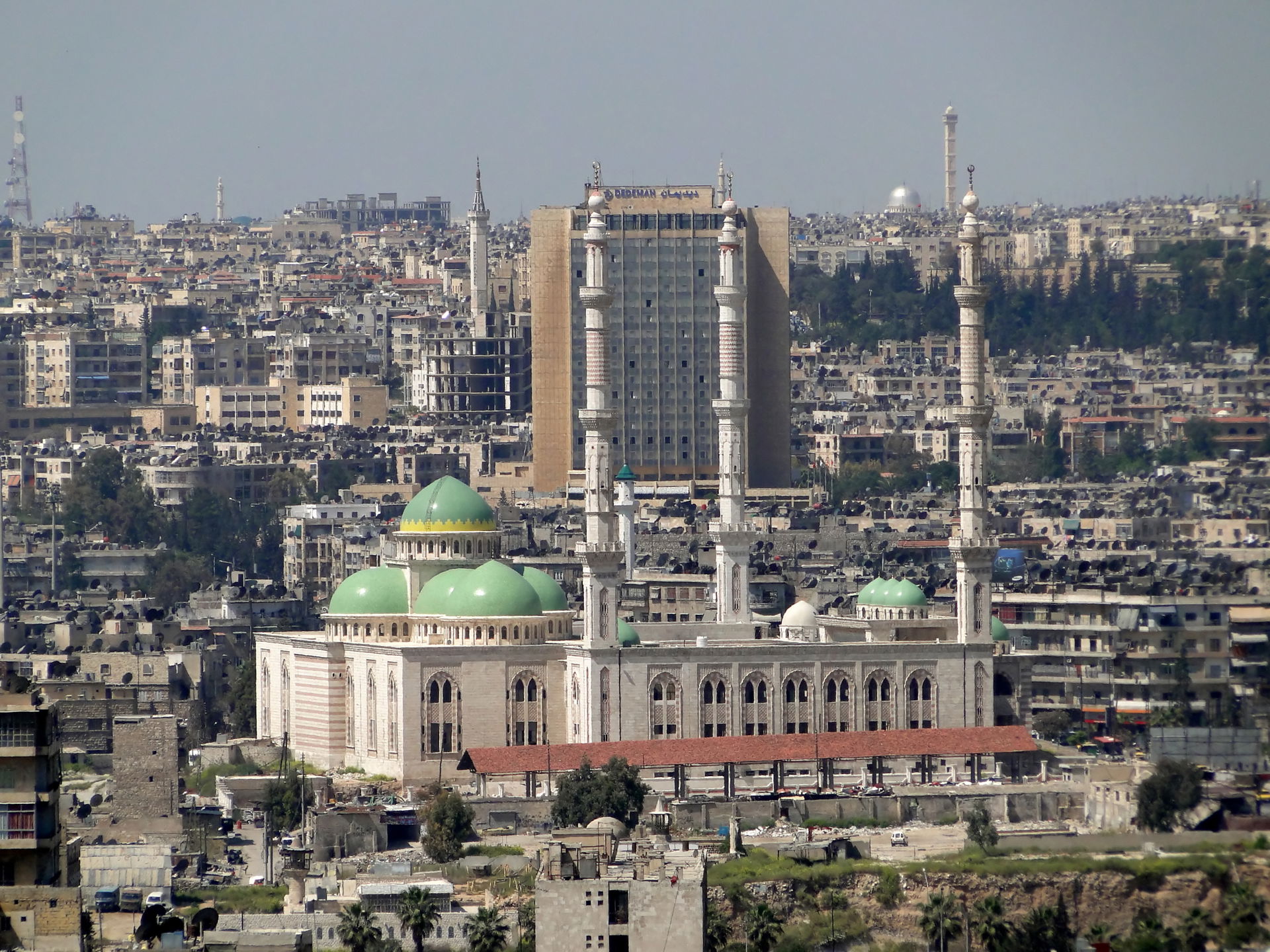 View of the President's Mosque from the Citadel of Aleppo, Syria