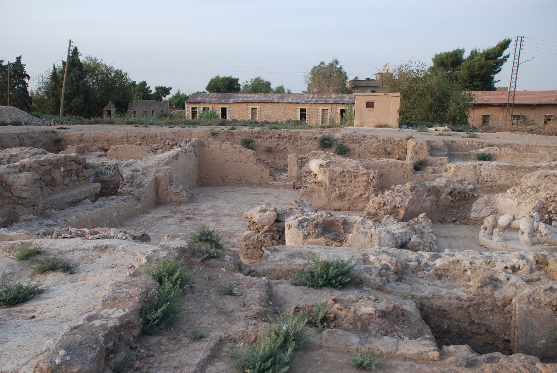 Al-Hasakah, Syria, excavation on mound in city centre