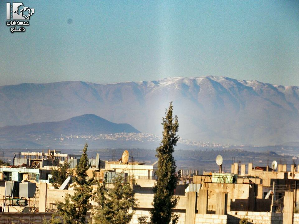 إطلالة لجبل الشيخ من مدينة داعل