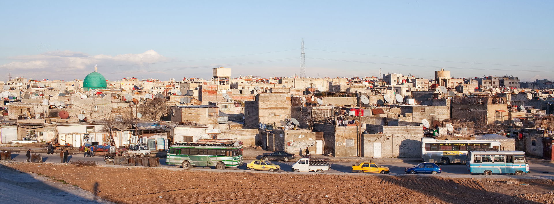 Skyline of Jaramana Refugee Camp outside Damascus, Syria. Taken…