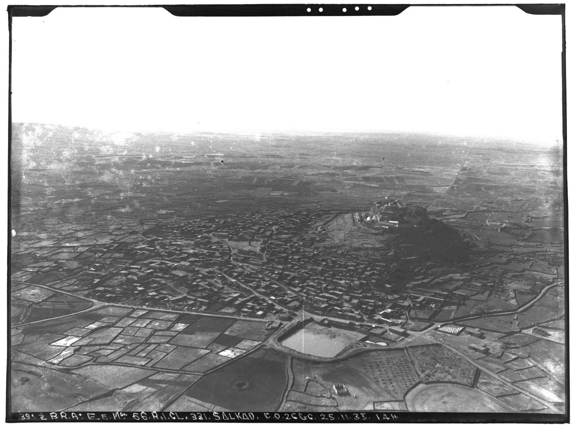 Syrie, gouvernorat de Soueïda, Salkhad, vue aérienne oblique