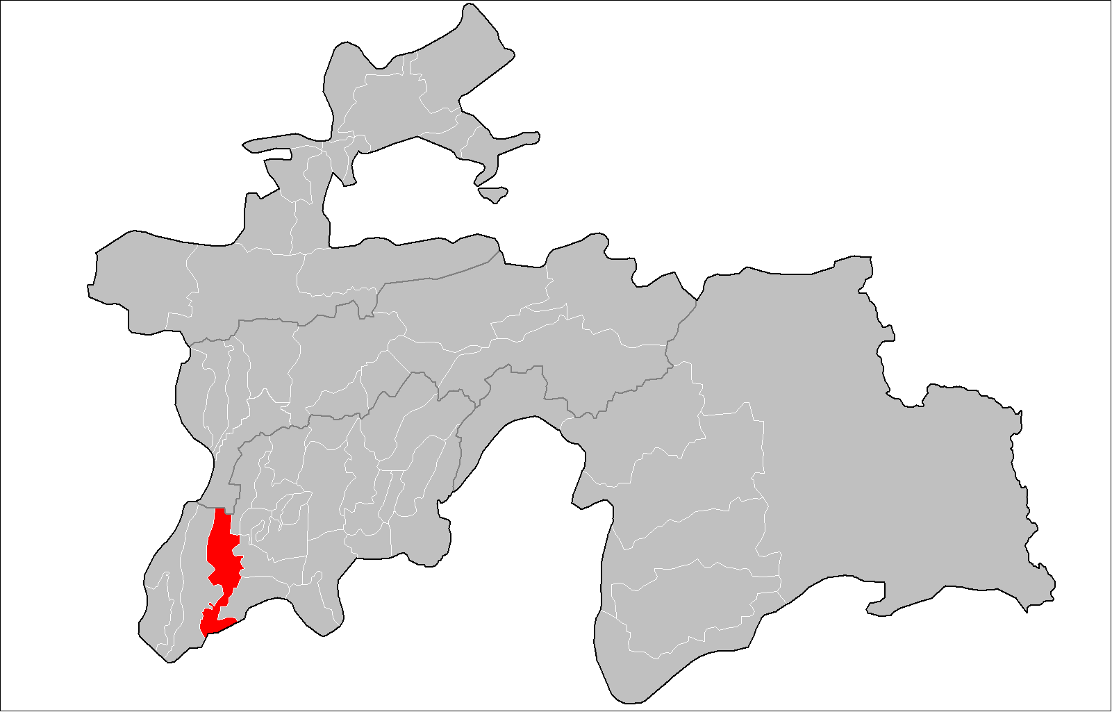 Location of Dusti District in Tajikistan