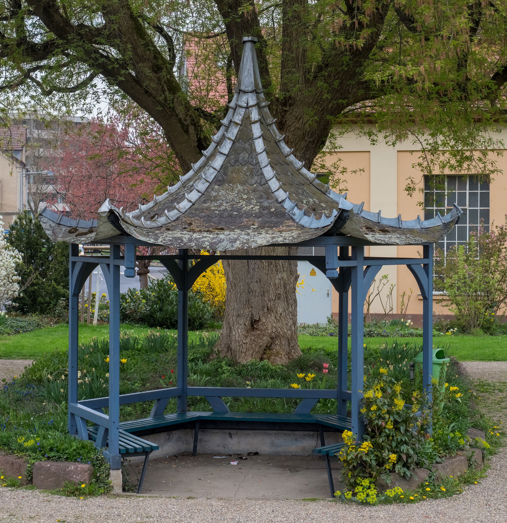 Chinese-style pavilion at the old waterworks in Bad Kissingen