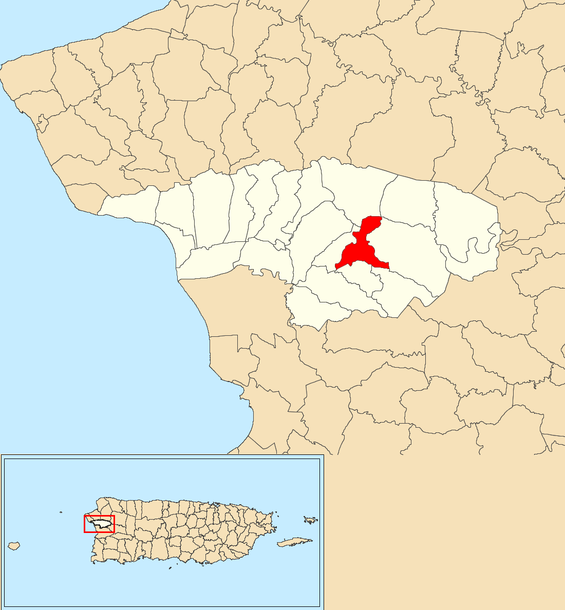 Cidra, Añasco, Puerto Rico locator map