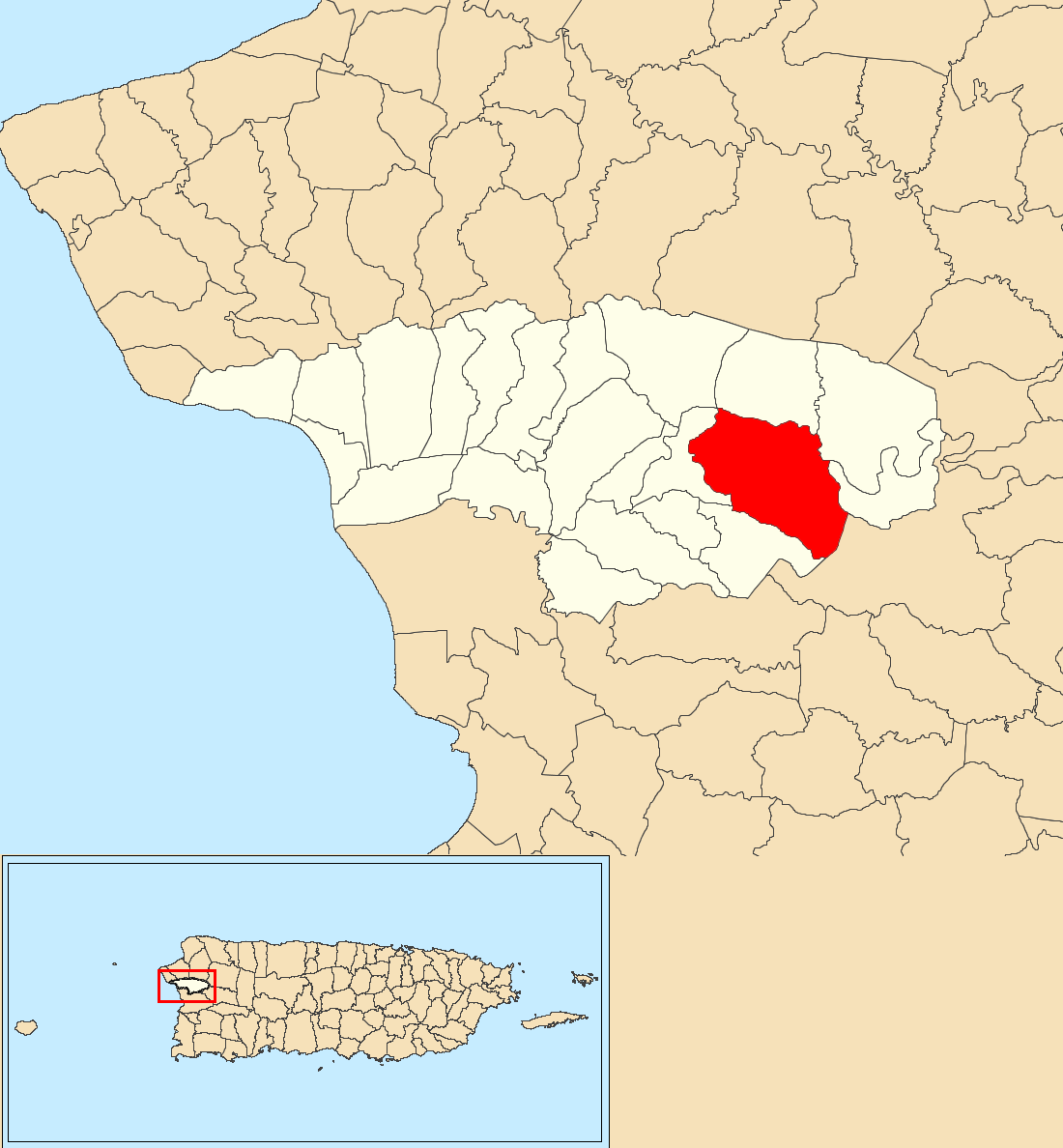 Miraflores, Añasco, Puerto Rico locator map