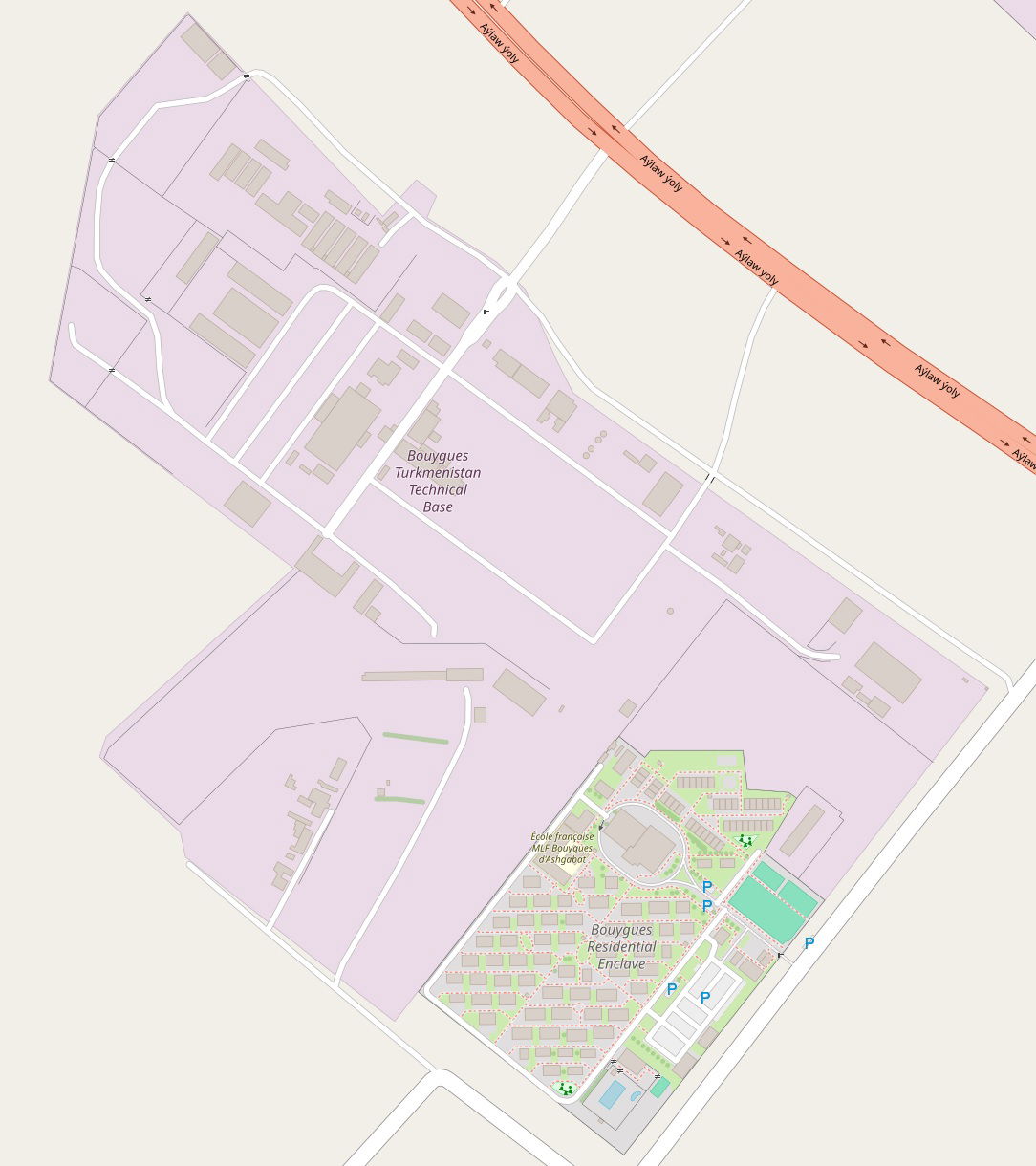 April 2024 OpenStreetMap map of the Bouygues Technical Base in …