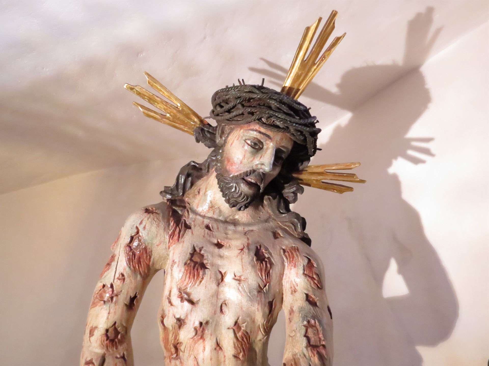 Sculpture of the flagellation of Jesus Christ at Saint Hippolyt…