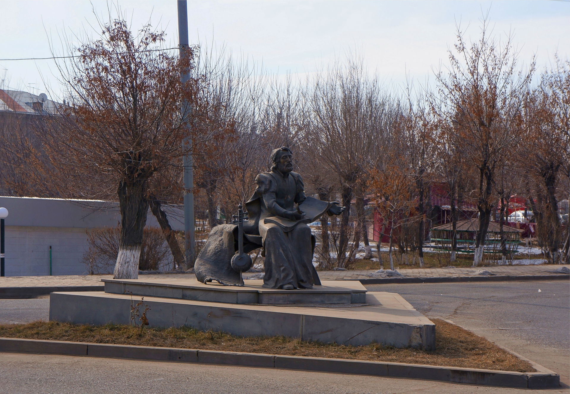 Sayant-Nova (Armenian poet, musician and ashugh) statue in Gyum…