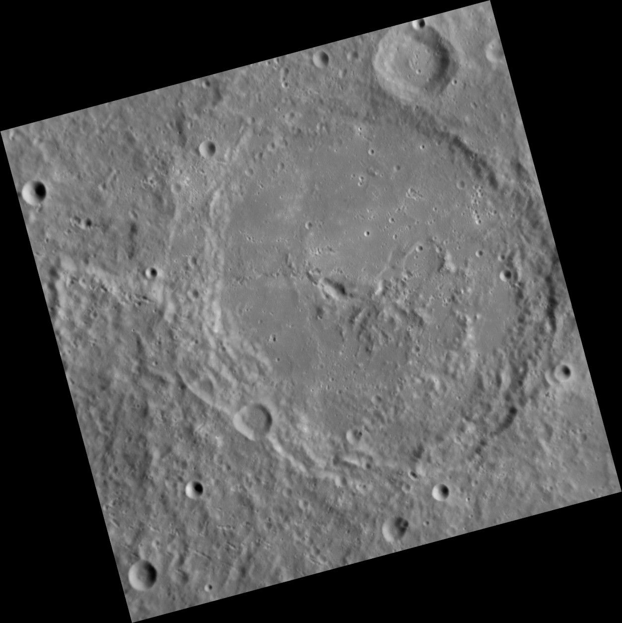 Sayat-Nova crater on Mercury, on the south rim of the Beethoven…