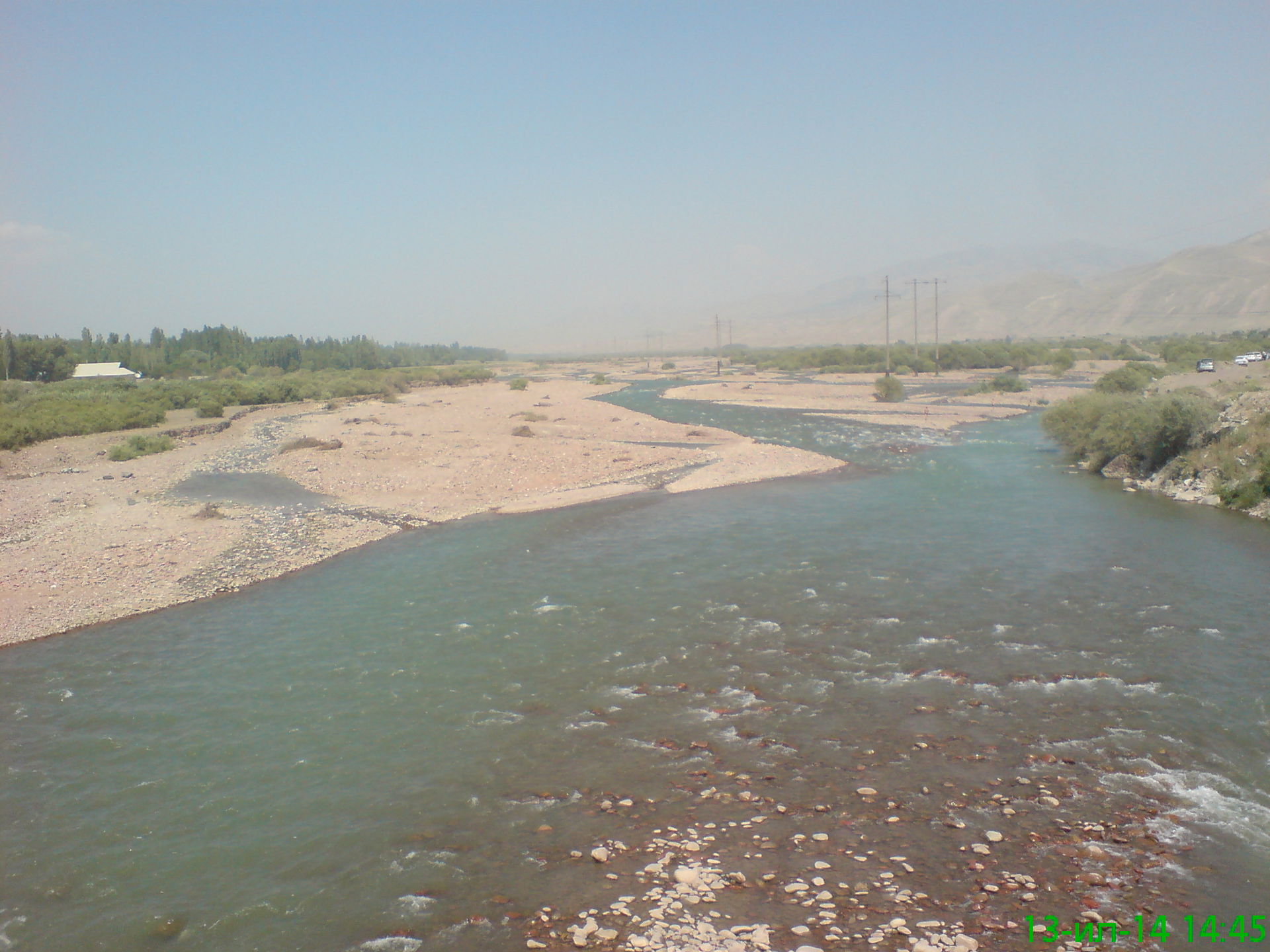 Angren river in the Angren city, Tashkent province, Uzbekistan