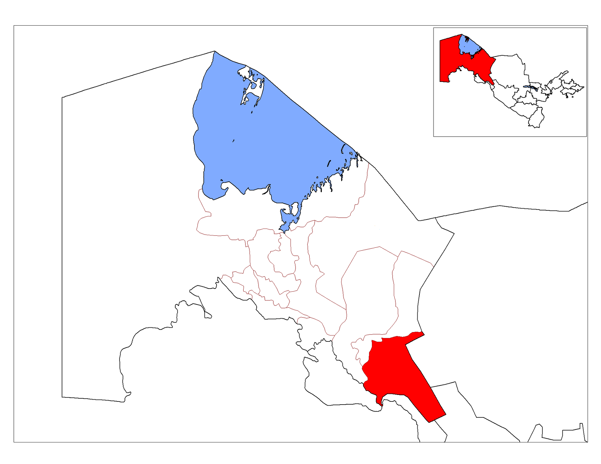 Location of To’rtko’l Disrict in Qoraqalpog’iston.