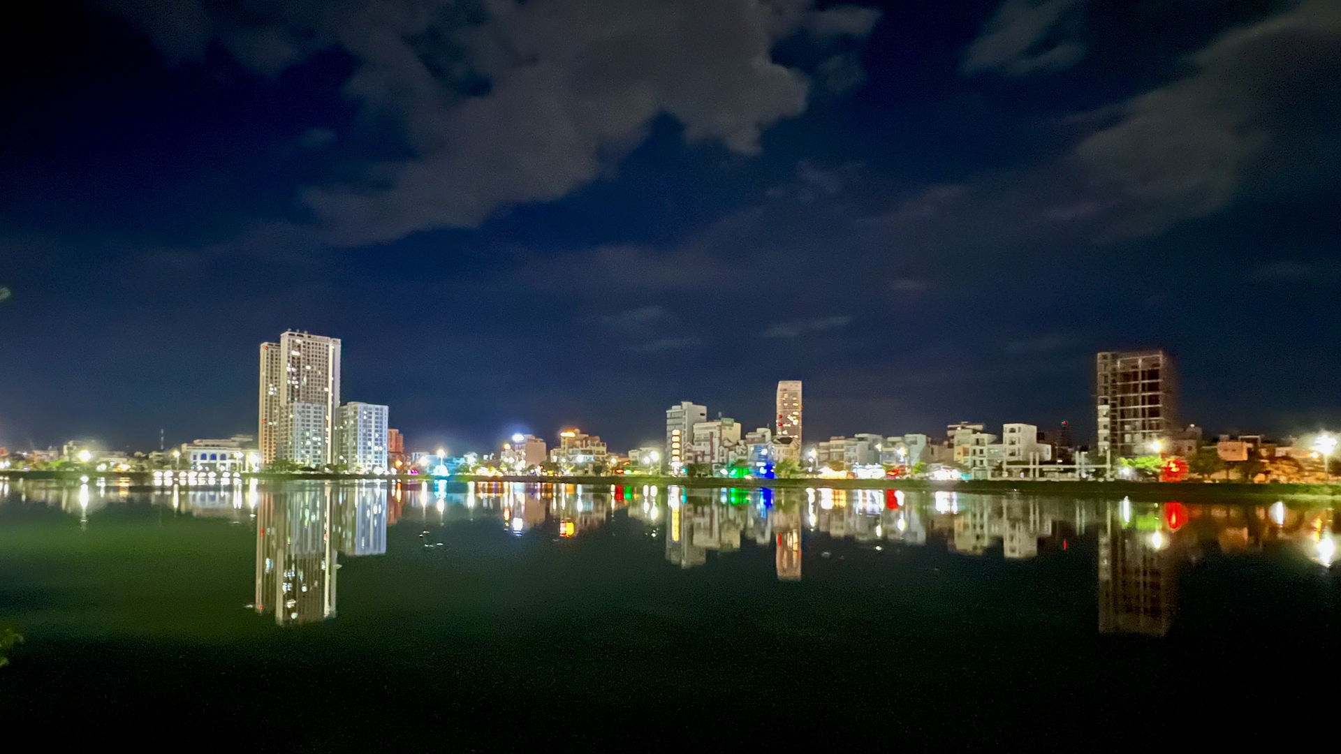 Light reflection of the buildings in Quy Nhon.