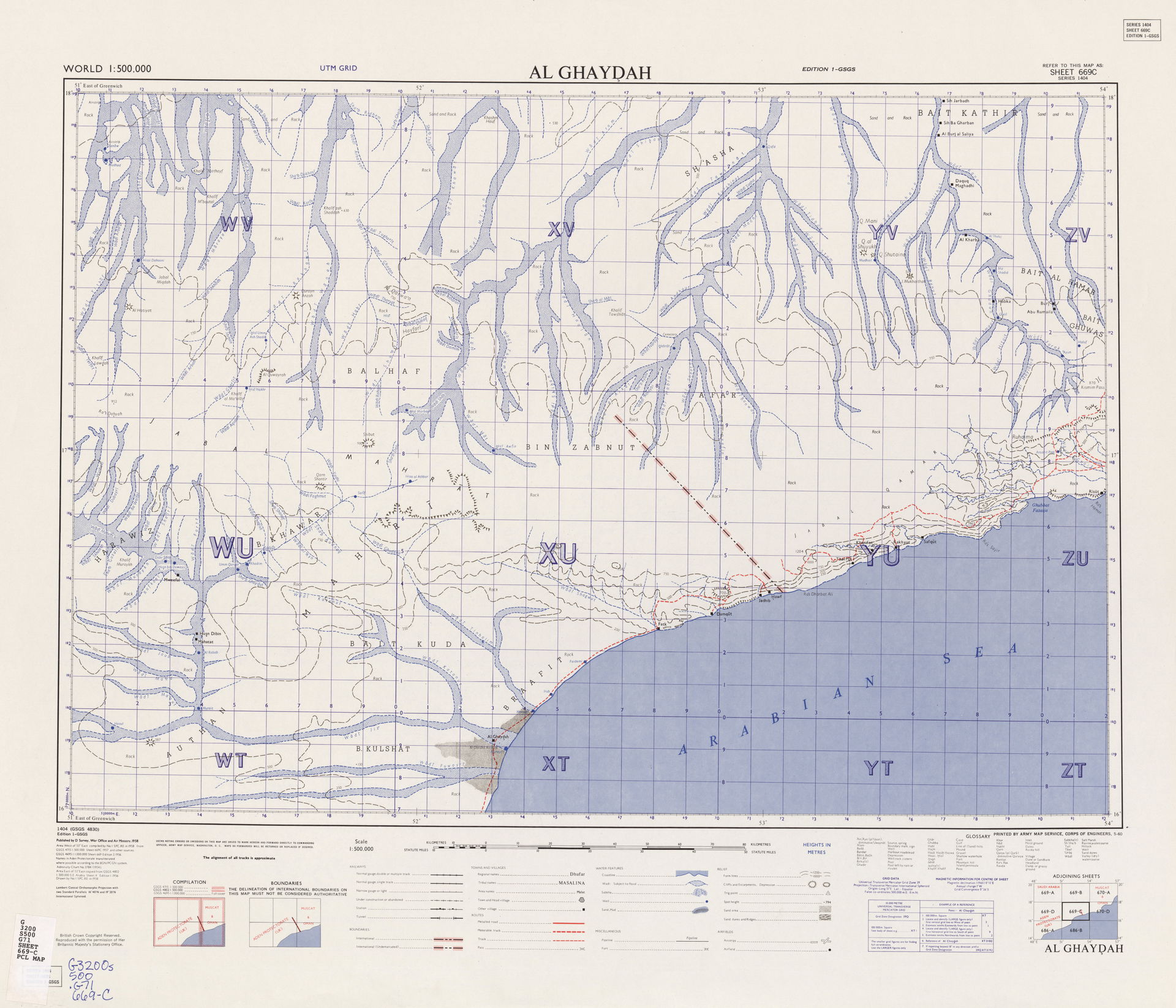 Ghaydah - Sheet 669-C, 1:500,000 (9.9MB) - World, Series 1404, …