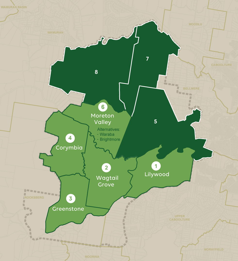 A map of the new Caboolture West project. It outlines the new f…