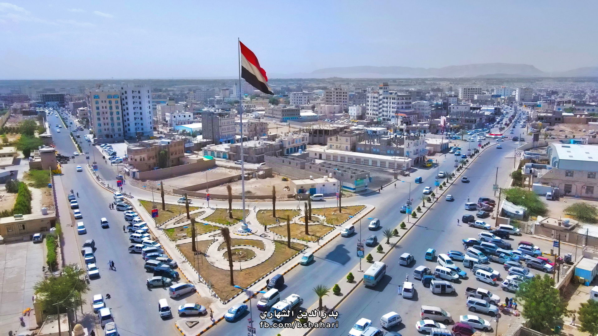 صورة جوية لمدينة مأرب.
(تصوير: بدرالدين الشهاري)