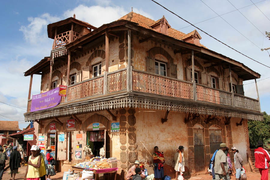 The town centre of Ambalavao, Madagascar, as of November 2007.