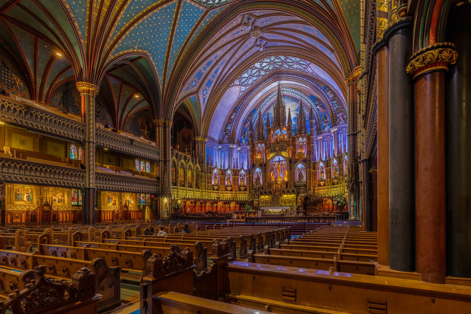 Interior of the Notre-Dame Basilica, located in the historic di…