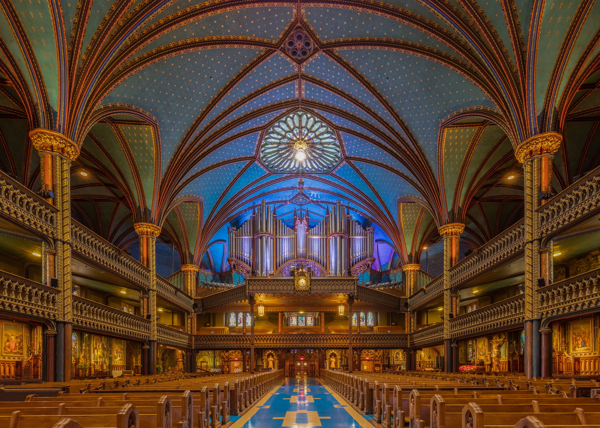 Interior of the Notre-Dame Basilica, located in the historic di…