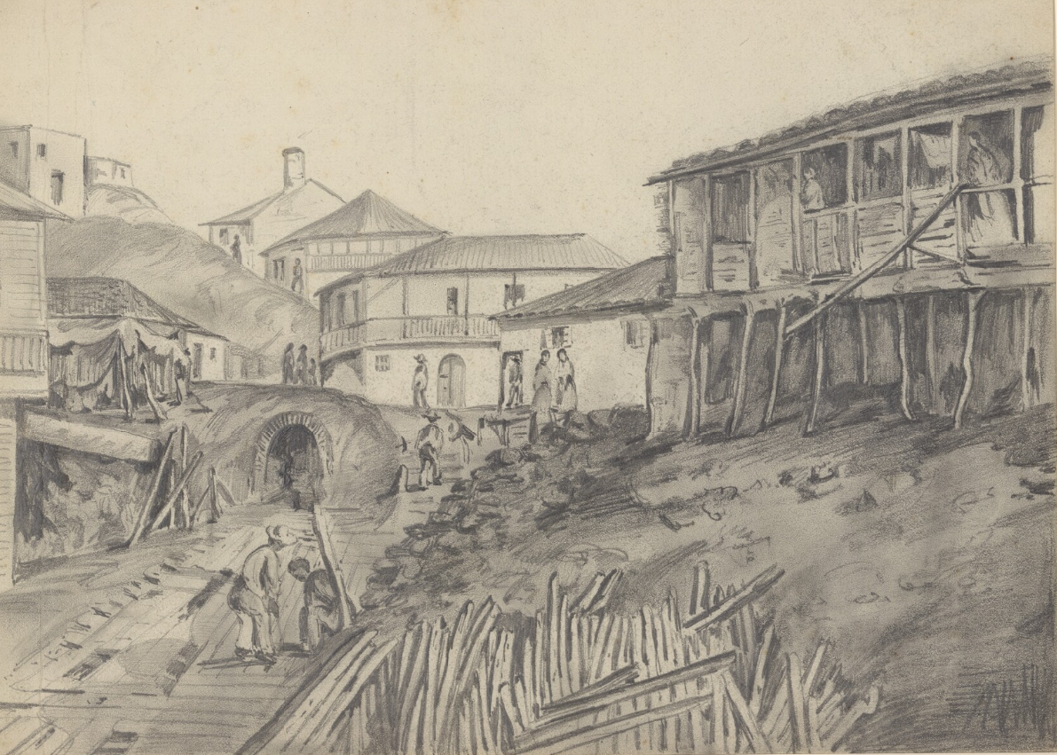 Valparaiso street, 1847-1848 by Adele de Dombasle
