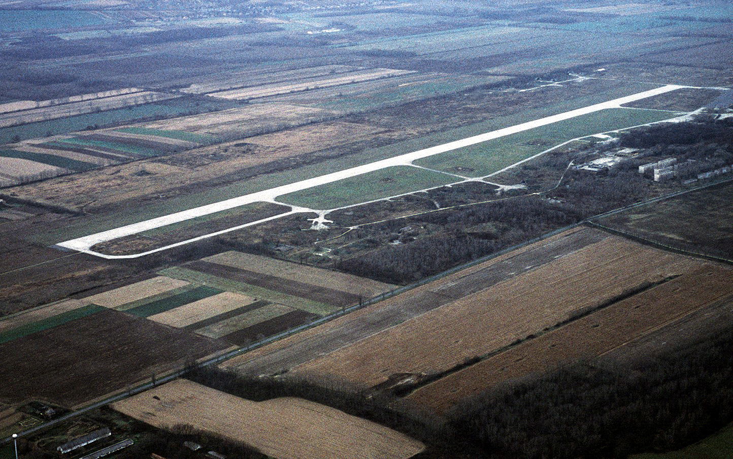 Aerial view of Sarmellek Air Field taken 19 November, 1995, in …