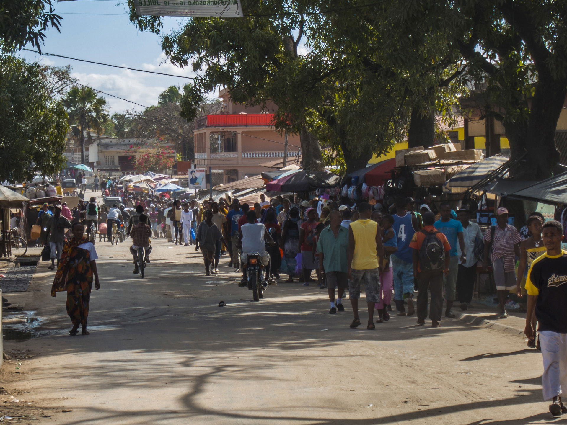 Ambilobe, Diana Province, Madagascar: the main street on a busy…