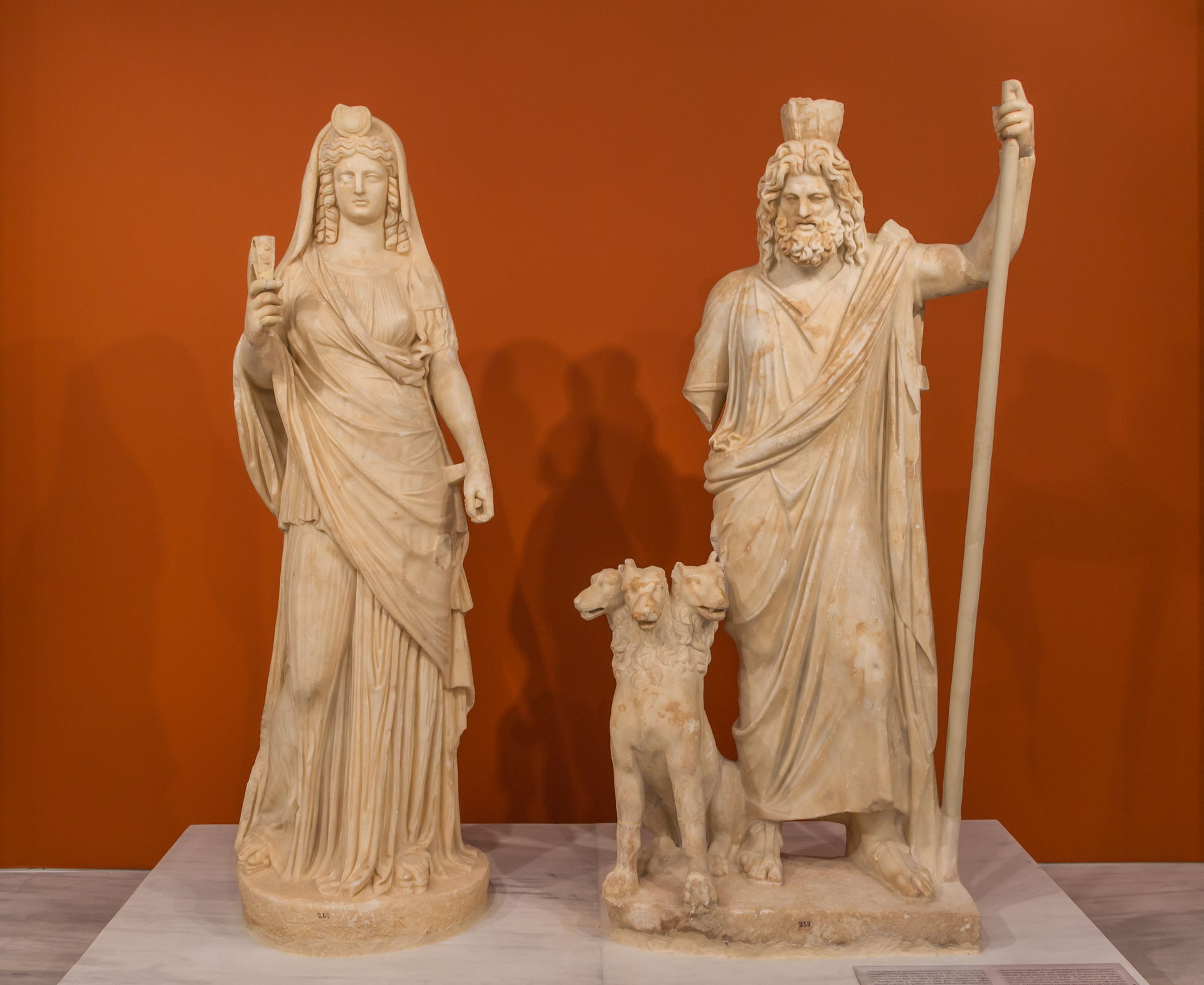 Group of ancient Roman statues of Persephone (as Isis), Cerberu…