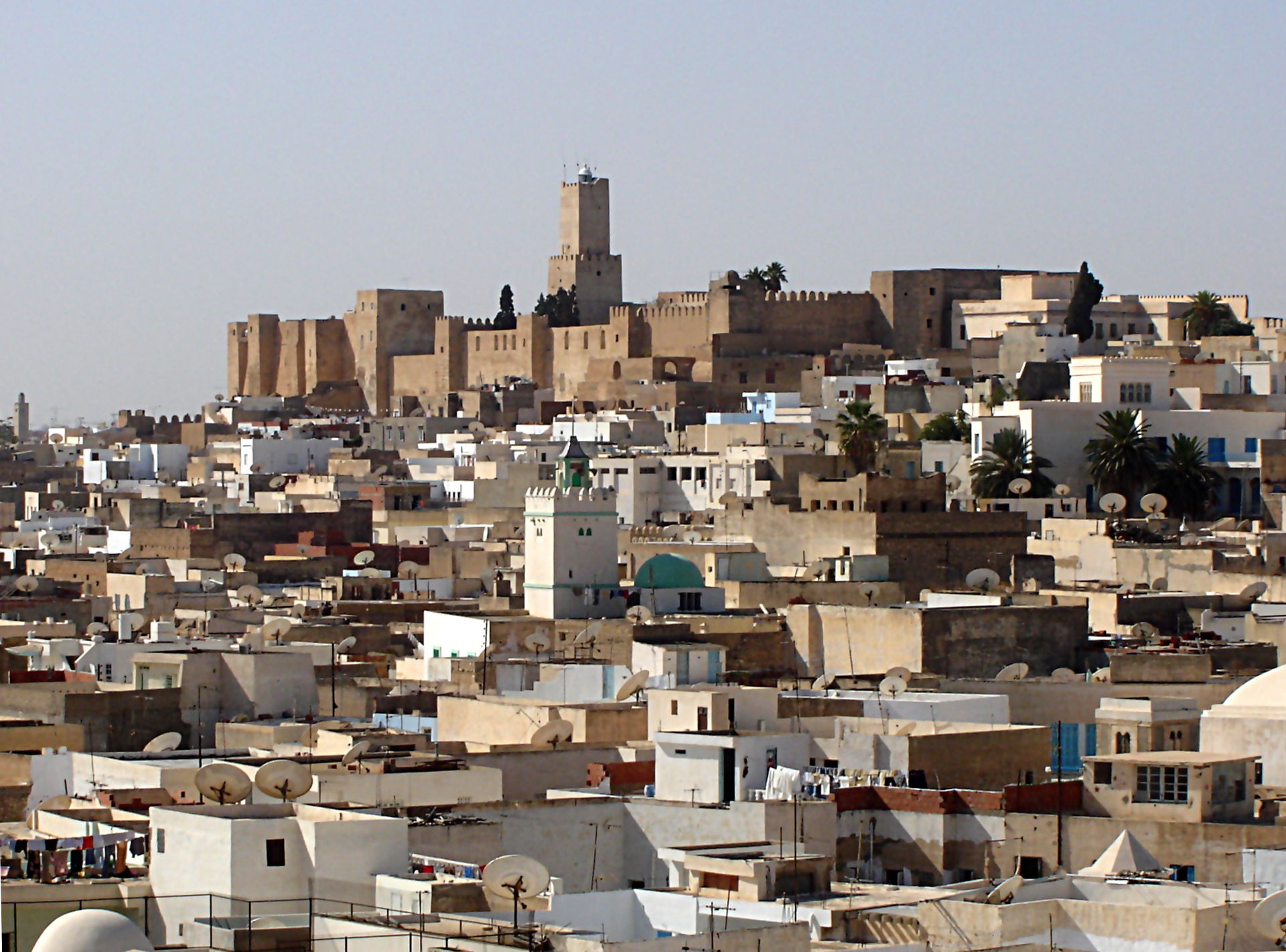 View von the Ribat tower over the Medina on the Kasbah, Sousse,…