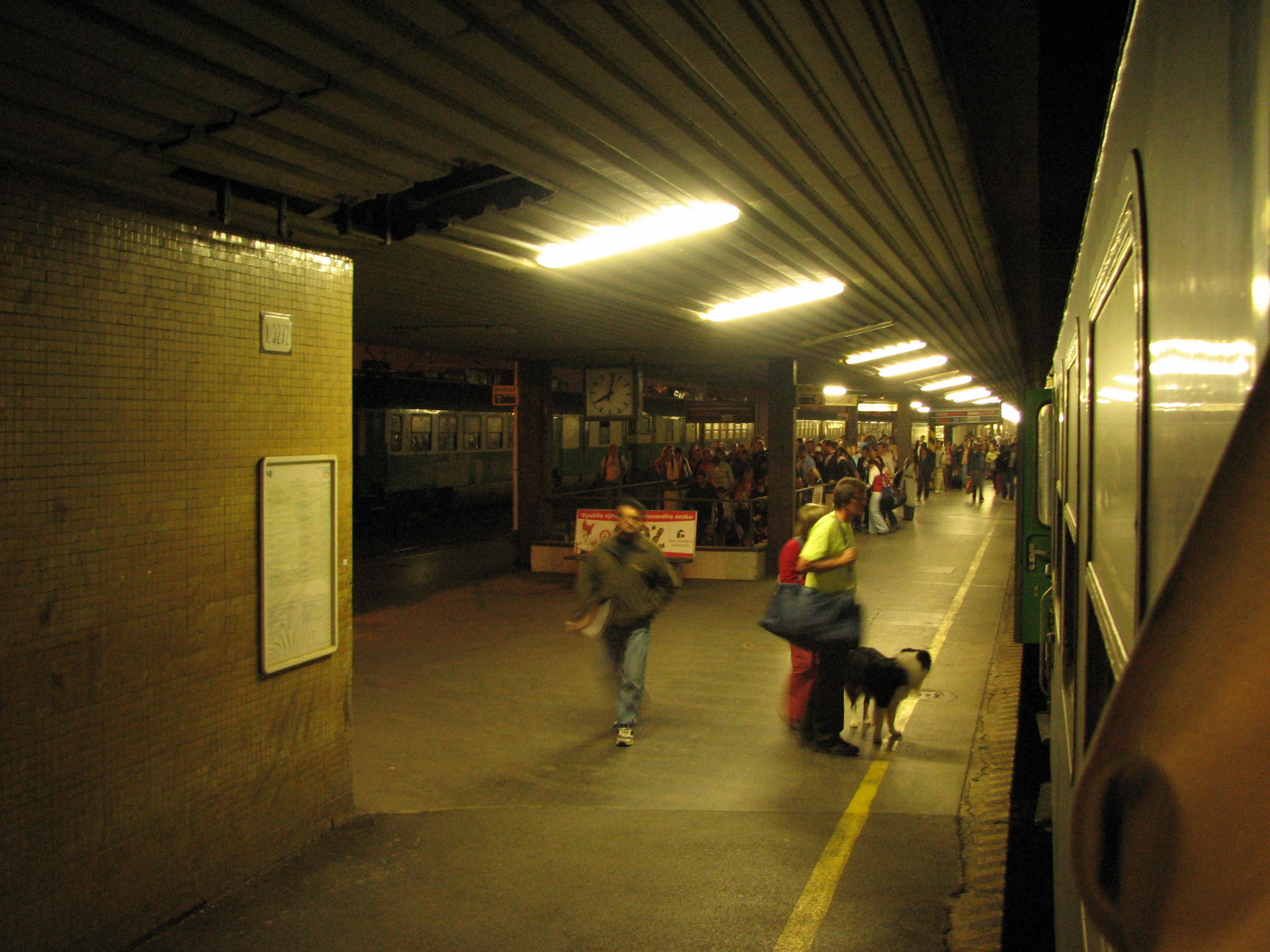 Kosice train station at night, Slovakia.