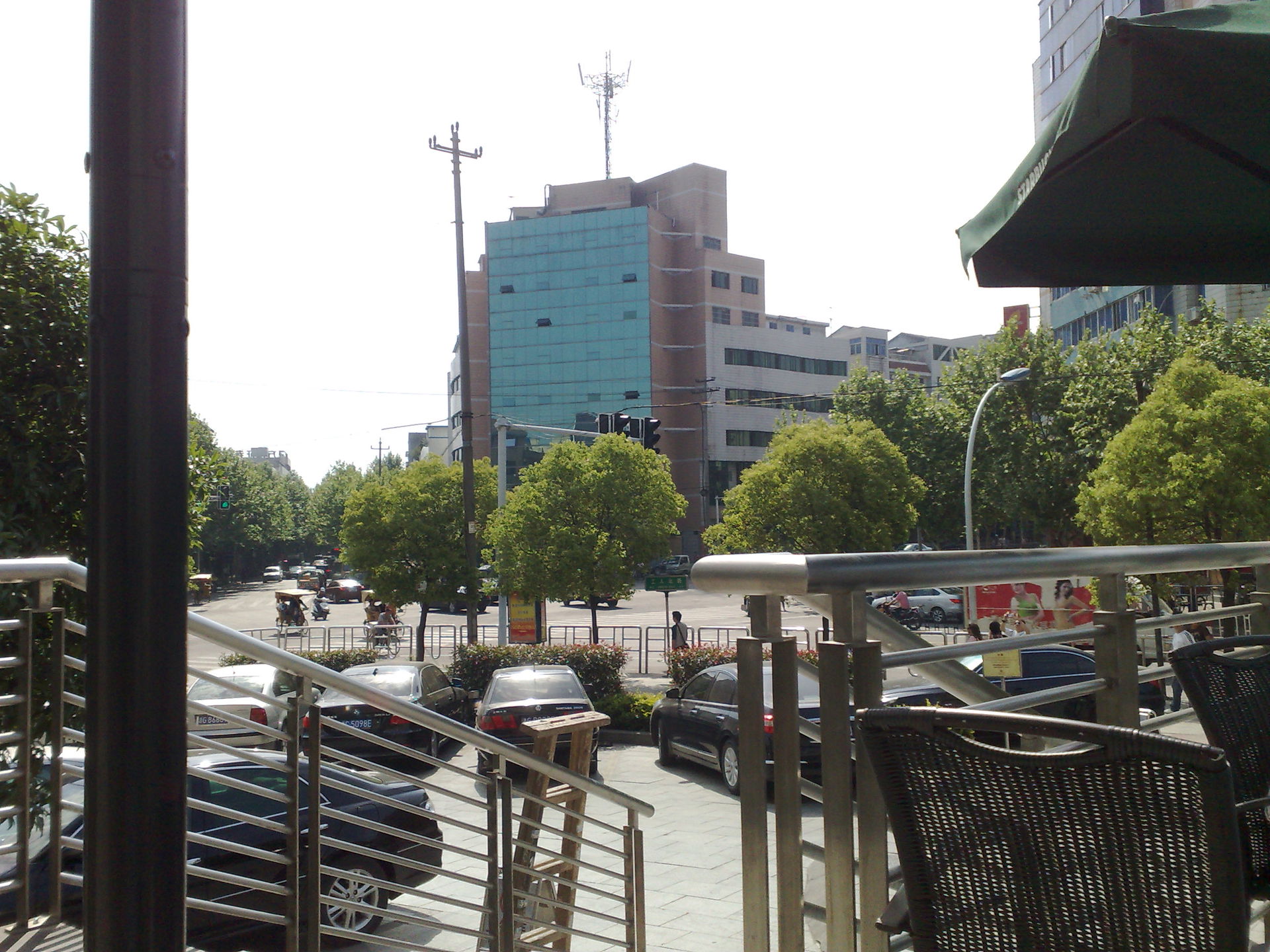 Yiwu City, Zhejiang, China. View from Starbucks at town