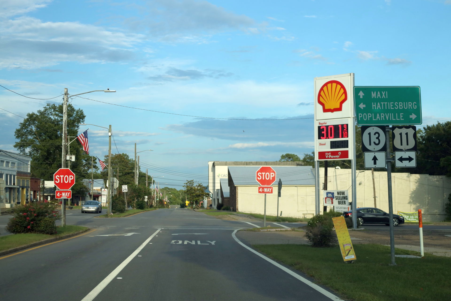 Mississippi Highway 13 in Lumberton, Mississippi.