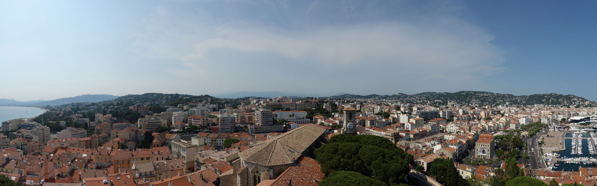 A panorama of Cannes as seen from Suquet Tower in Le Suquet, th…