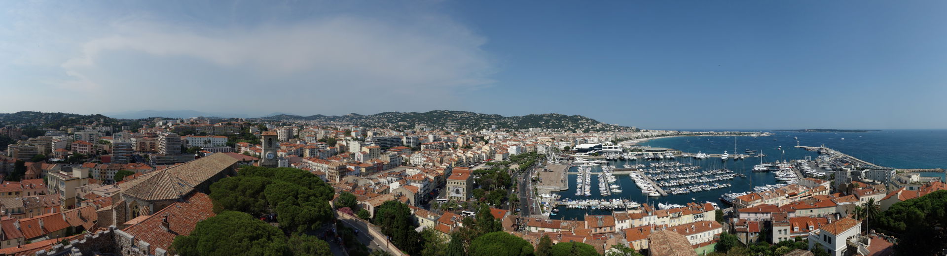 A panorama of Cannes as seen from Suquet Tower in Le Suquet, th…