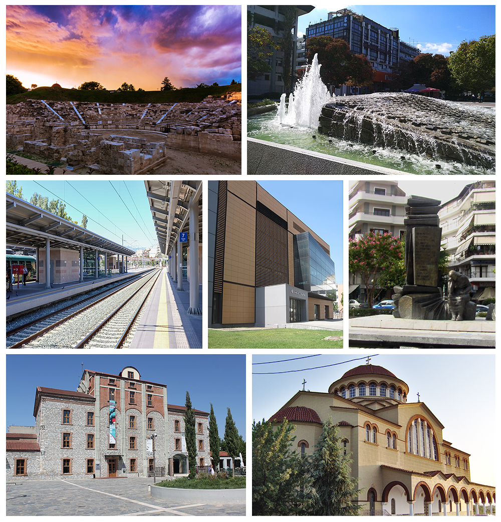A montage of the city of Larissa, displaying notable locations …