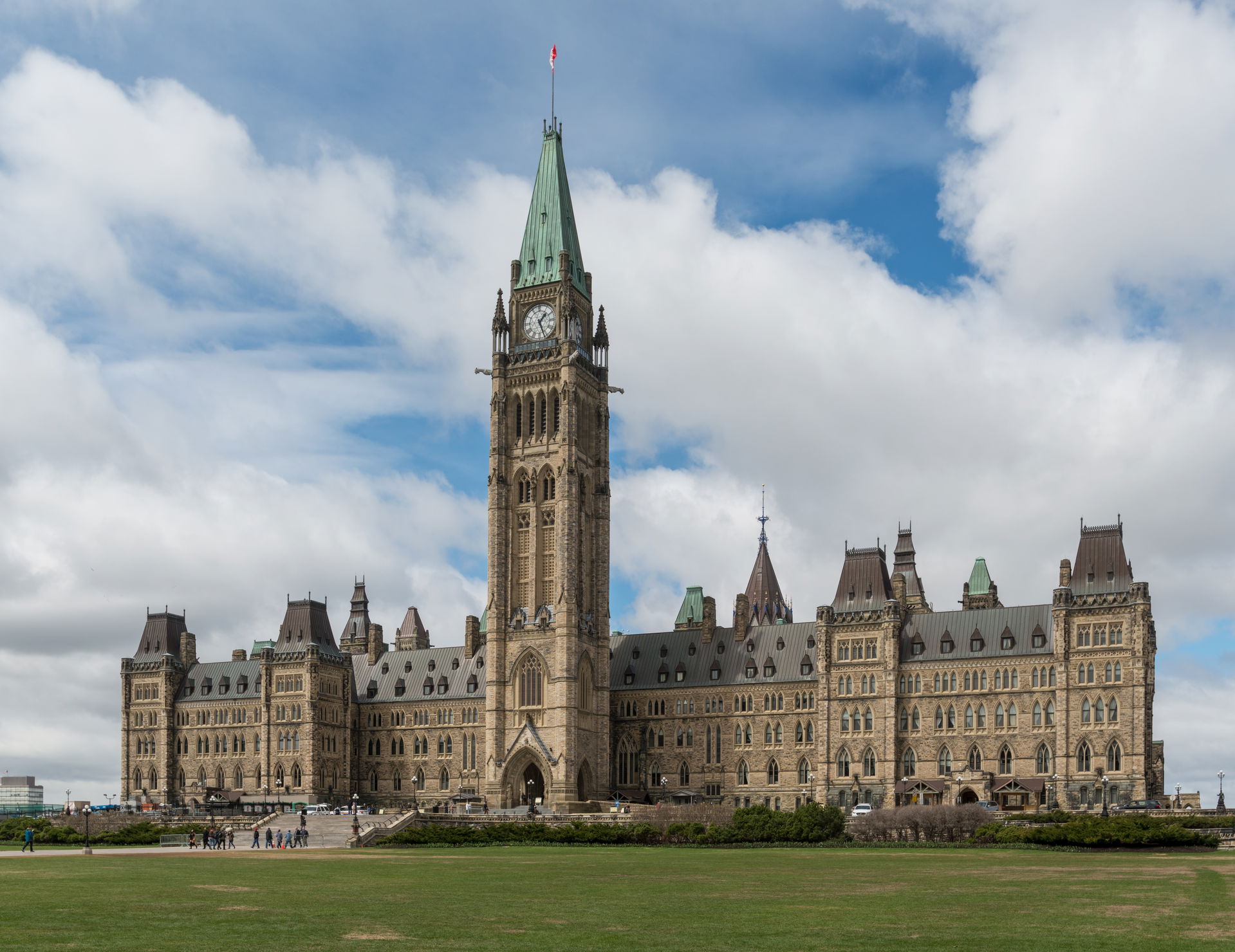 A southeast view of Centre Block, the main building of the Parl…