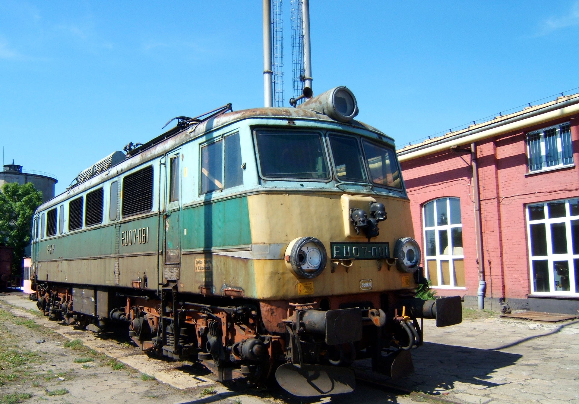 EU07-081 locomotive, Tarnowskie Góry, Poland.