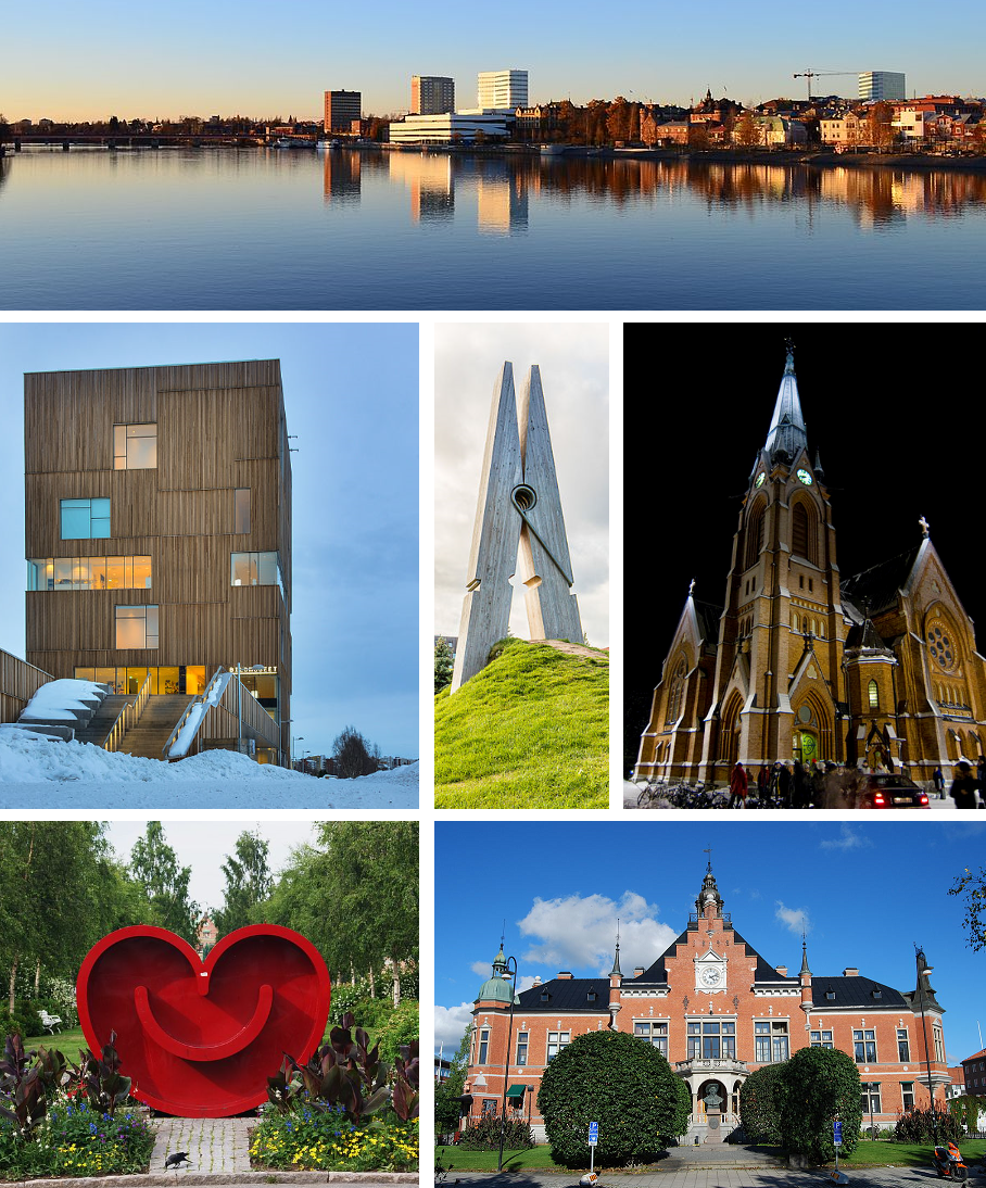 Montage of various landmarks in Umeå.