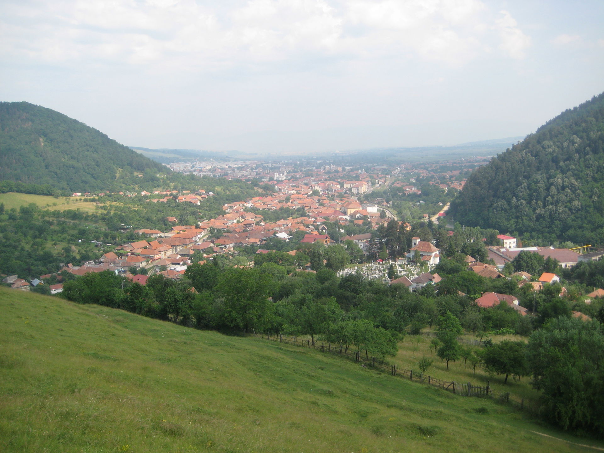 Beautiful places, a small town at the bottom of hills and mount…