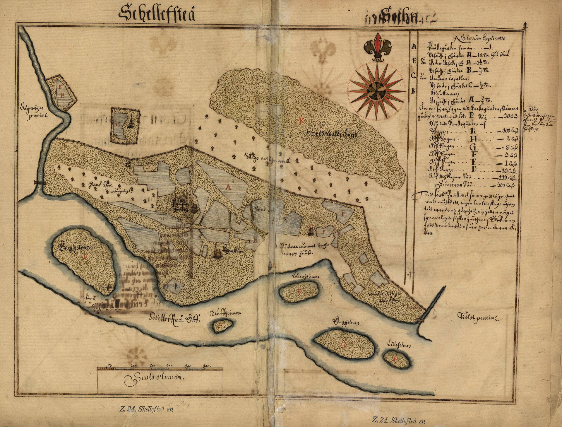 Map of Skellefteå 1648