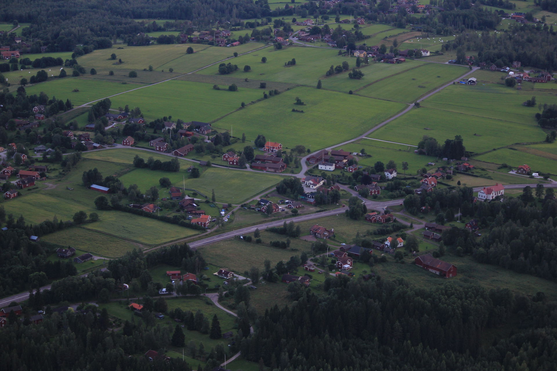Flygfoto över Söderås, Rättviks kommun, Dalarnas län, Sverige