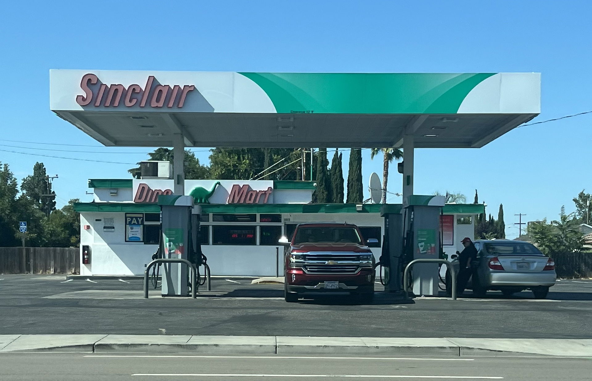 A Sinclair gas station in Manteca, California.