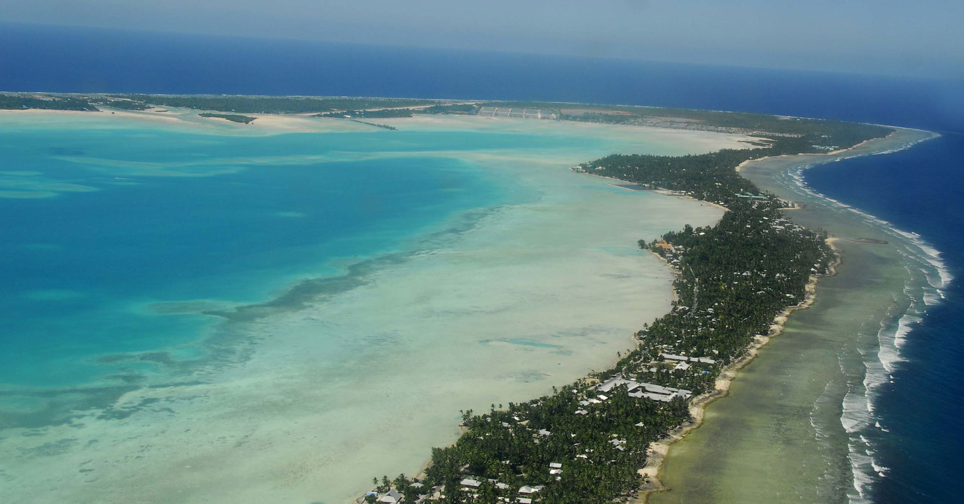 South Tarawa is a narrow strip of land between the lagoon and t…