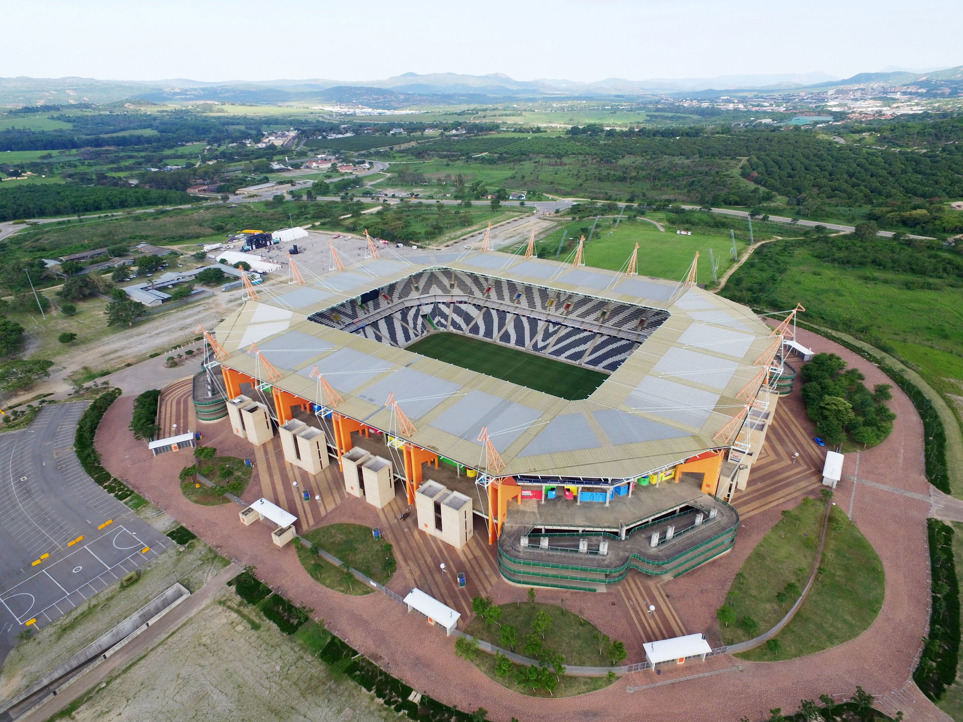 Stadium Aerial view with Nelspruit in context