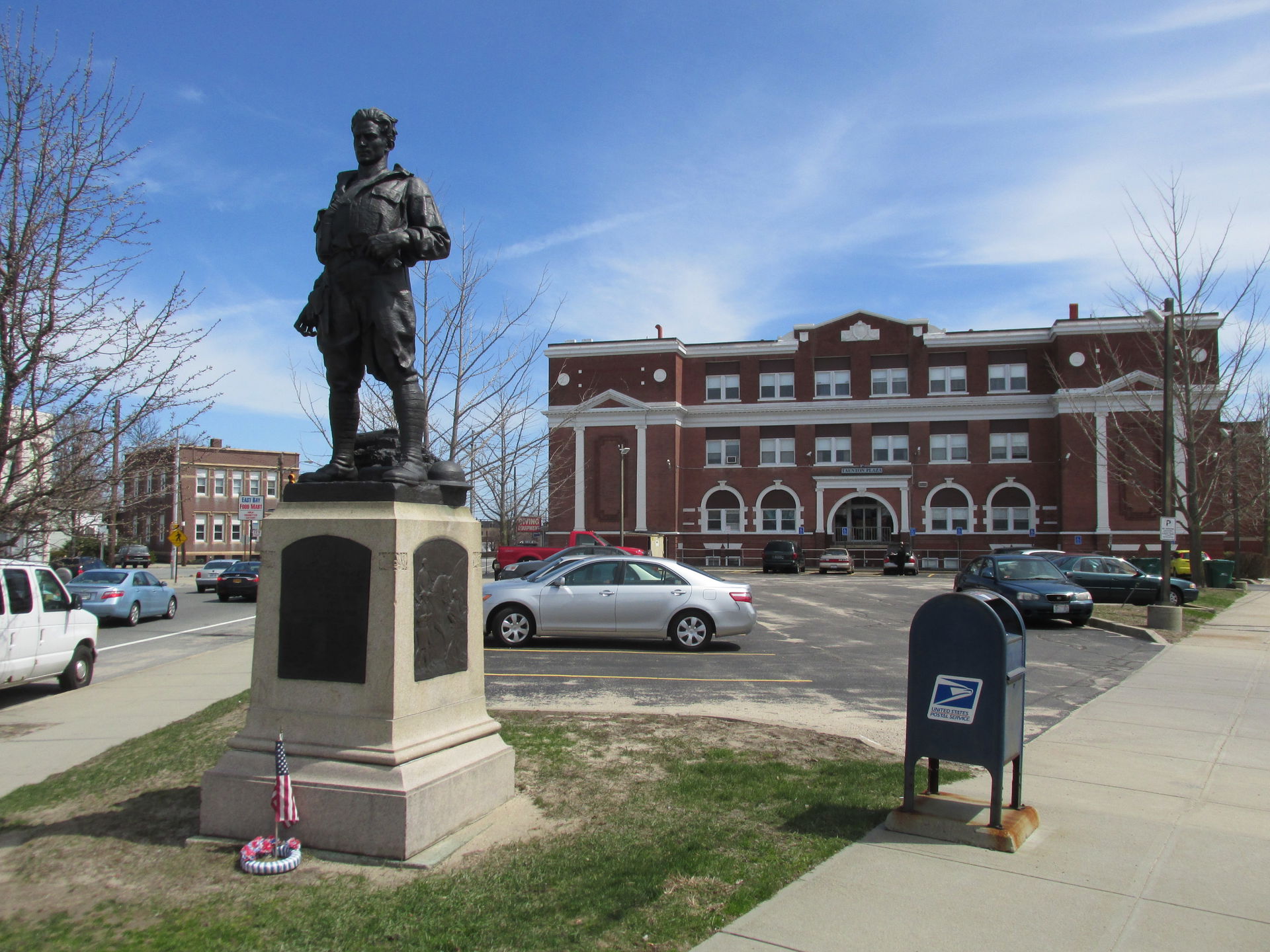 World War I Memorial and Taunton Plaza, at the triangle created…