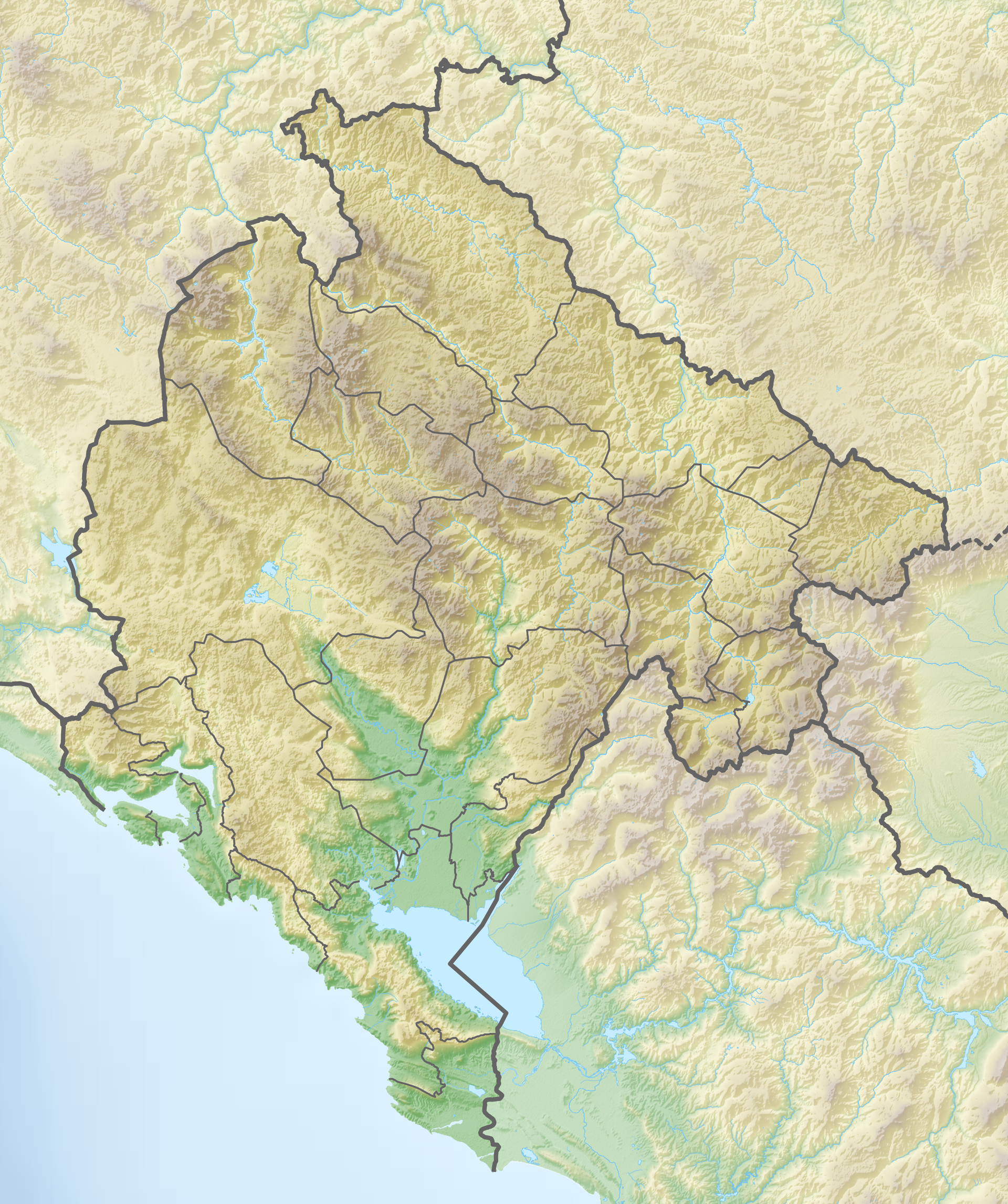 Reliefkarte Montenegro