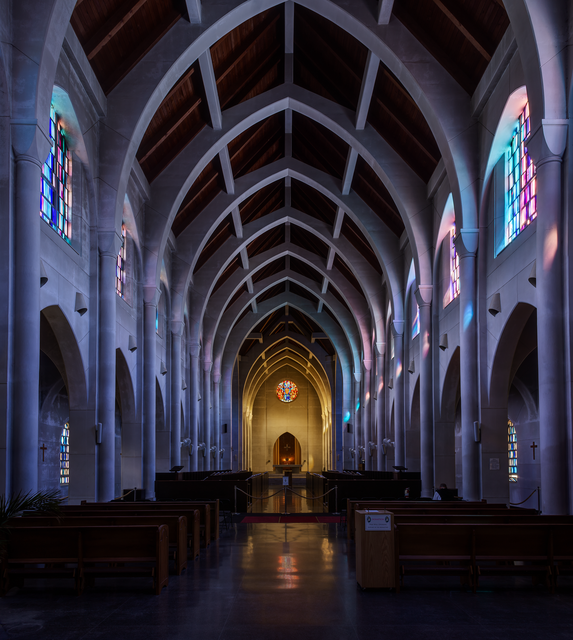 An image of the interior of the abbey of the Monastery of the H…