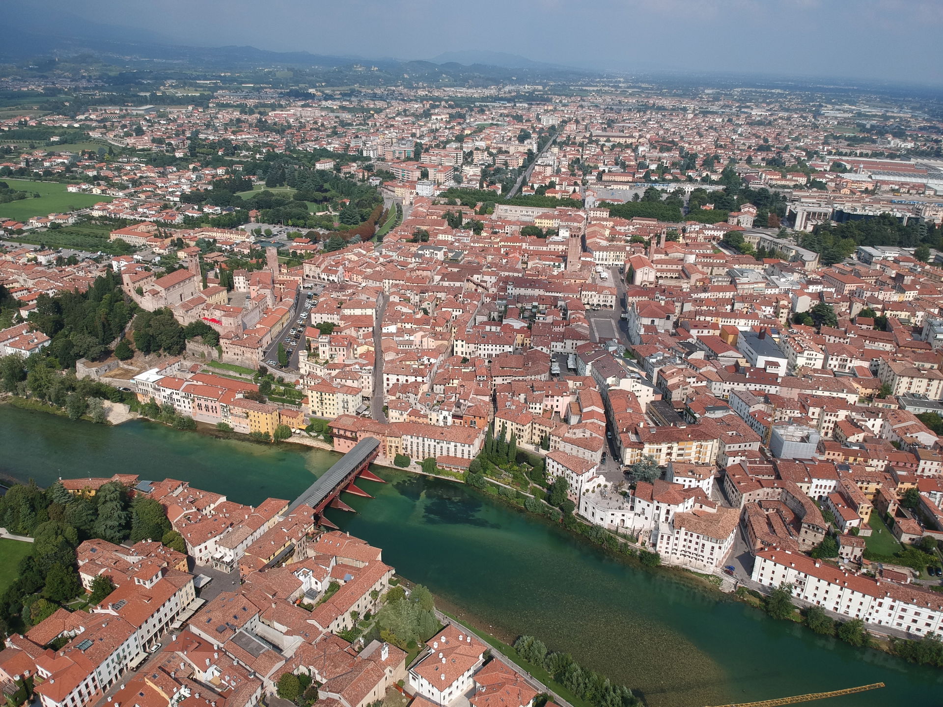 Veduta del centro storico di Bassano del Grappa; nella foto il …