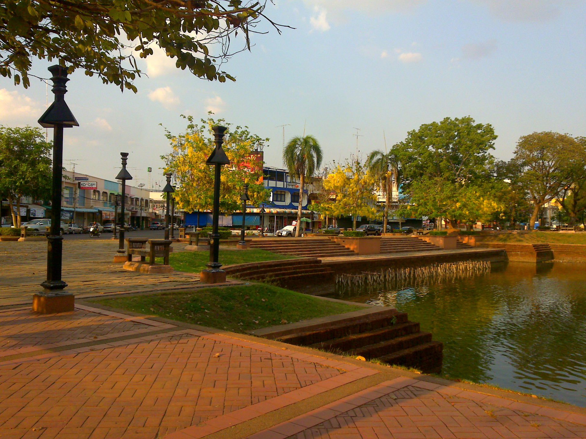 Romburi Park in the evening, Buriram Province.