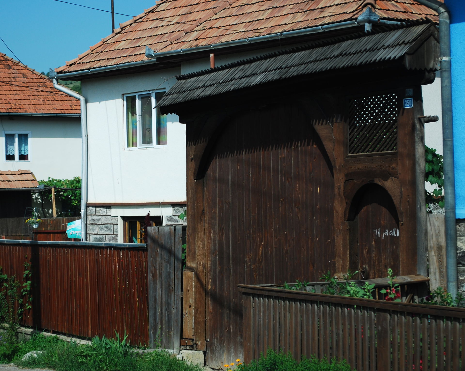 Szekler gate in the Satu Mare village, Harghita County, Romania