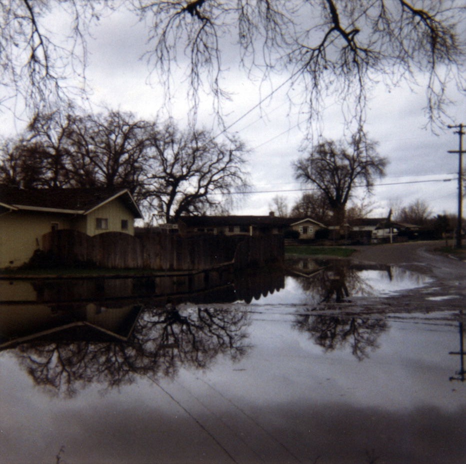 Flood in the city of Redding, California in early 1970